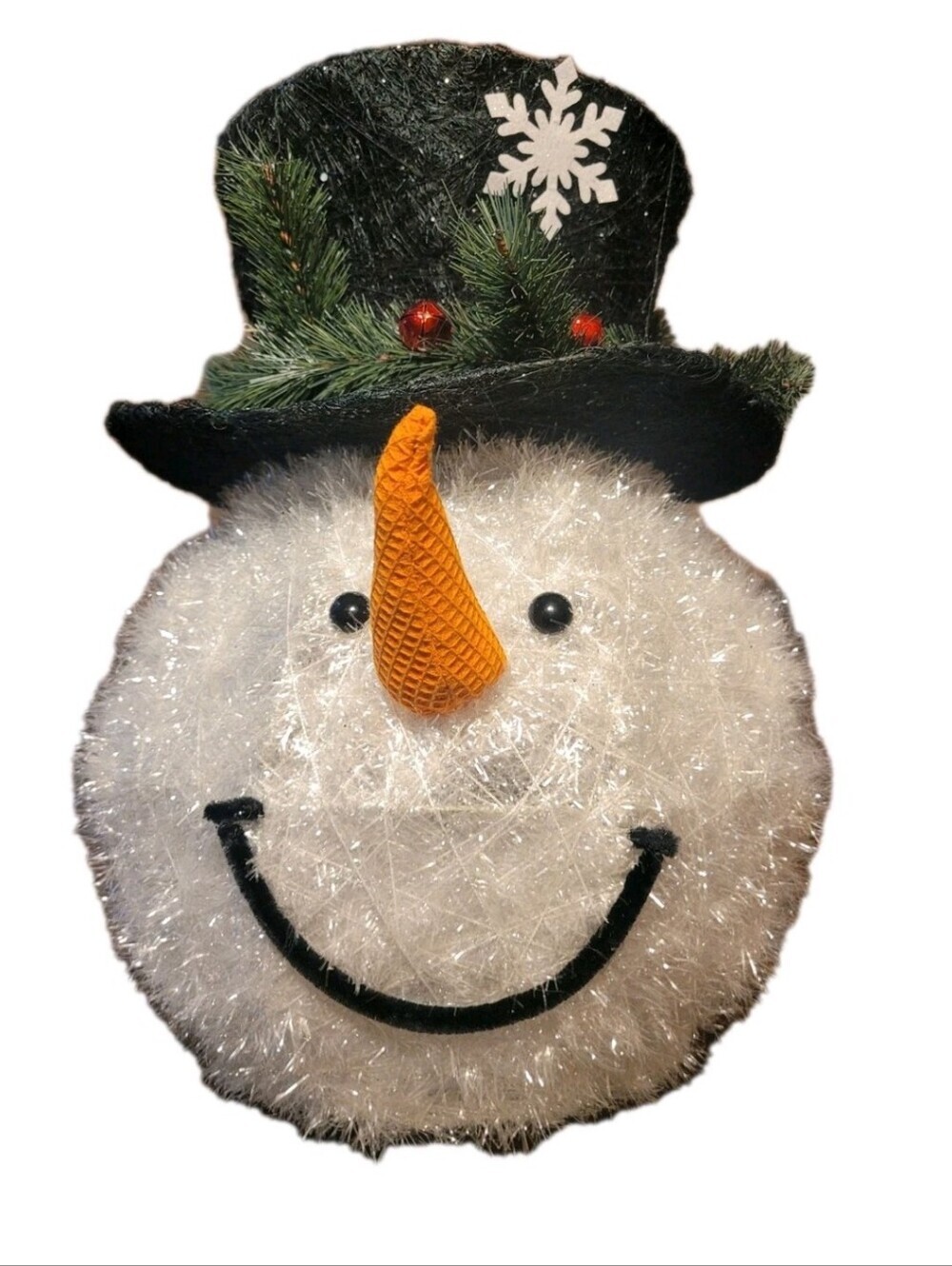 VTG Cracker Barrel Snowman Head Christmas Tree Topper Winter Holiday Cottage